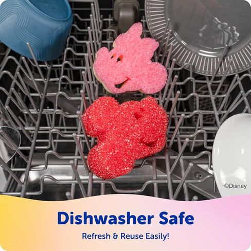Scrub Daddy Mickey & Minnie Mouse Dish Sponges - Includes 2 Scrub Daddy Kitchen Sponges & 2 Scrub Mommy Dish Scrubbers - Dual-Sided, Odor-Resistant & Scratch-Free - Special Edition Set (4 Count) in Saudi Arabia