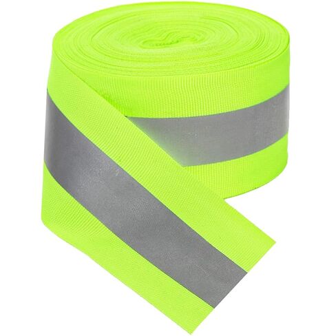 شريط شريط عاكس، 2 بوصة × 33 قدم مخيط على شريط عاكس عالي الوضوح للملابس، والحقيبة المدرسية، ومعطف المطر. شريط تحذيري فلورسنت شخصي، شريط فضي عاكس بعرض 2 سم in Kuwait