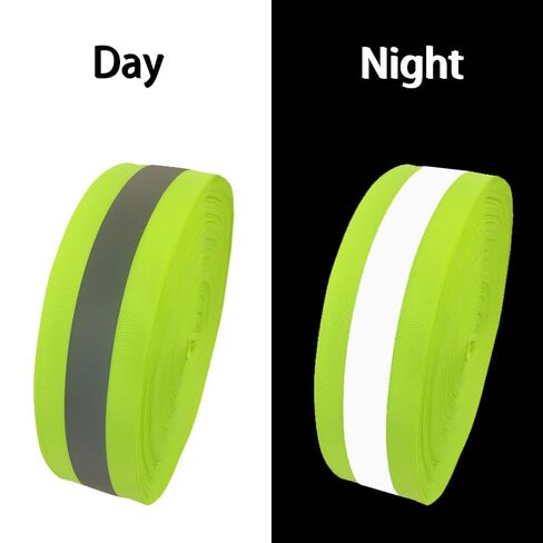 شريط شريط عاكس، 2 بوصة × 33 قدم مخيط على شريط عاكس عالي الوضوح للملابس، والحقيبة المدرسية، ومعطف المطر. شريط تحذيري فلورسنت شخصي، شريط فضي عاكس بعرض 2 سم in Kuwait