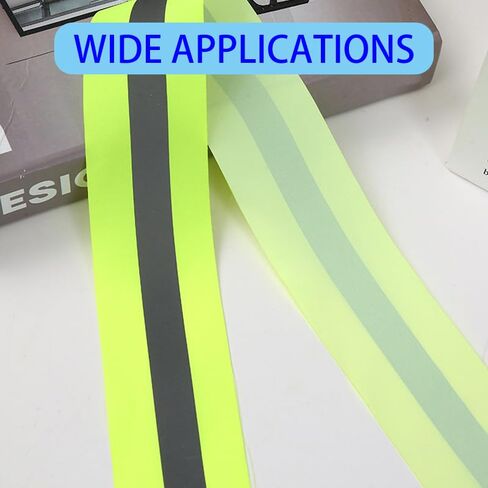 شريط شريط عاكس، 2 بوصة × 33 قدم مخيط على شريط عاكس عالي الوضوح للملابس، والحقيبة المدرسية، ومعطف المطر. شريط تحذيري فلورسنت شخصي، شريط فضي عاكس بعرض 2 سم in Kuwait