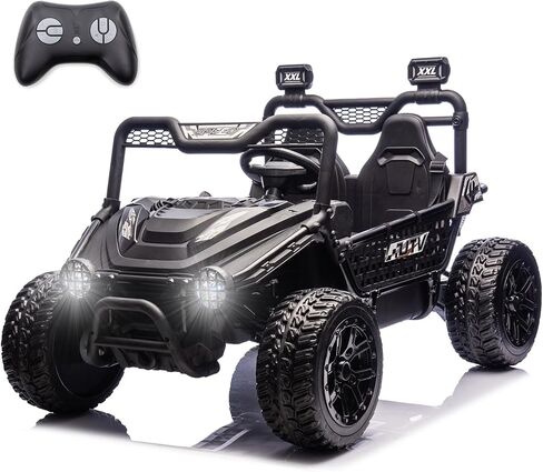 NewQida XXL 24V Ride On Toys for Big Kids UTV ، سيارة ركوب على مقاعد مع التحكم عن بعد ، تعليق صدمة 4WD 4-WHEELER ، حتى 5 ميل في الساعة ، إطارات مطاطية EVA ، بلوتوث ، موسيقى ، مقعد واسع ، وردي in Saudi Arabia