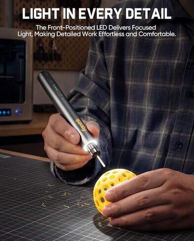 Fanttik F2 Master Kit أداة دوارة لاسلكية صغيرة، 5 سرعات، قلم نقش 25000 دورة في الدقيقة، 28 ملحقًا للتشطيب المطبوع ثلاثي الأبعاد، الصنفرة، التلميع، الحفر، النحت، الدقة DIY في علبة قلابة in Kuwait