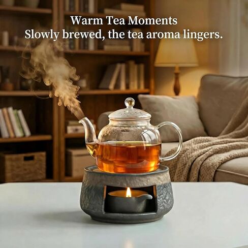 Zen Incense Burner Kit,Ceramic Aromatherapy Burner for Cedar Essential Oil Burner,Tea Light Teapot Warmer Candle Holder for Home Office Meditation Relaxation Decor in Kuwait