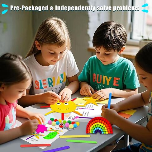 Mhmydis First Craft Kit for Kids - 12 in 1 no mess arts and crafts kit للأطفال الذين تتراوح أعمارهم بين 4-8 - لوازم طقم الحرف اليدوية - الهدايا للفتيات والفتيان 3 4 5 6 7 8 سنة in Kuwait