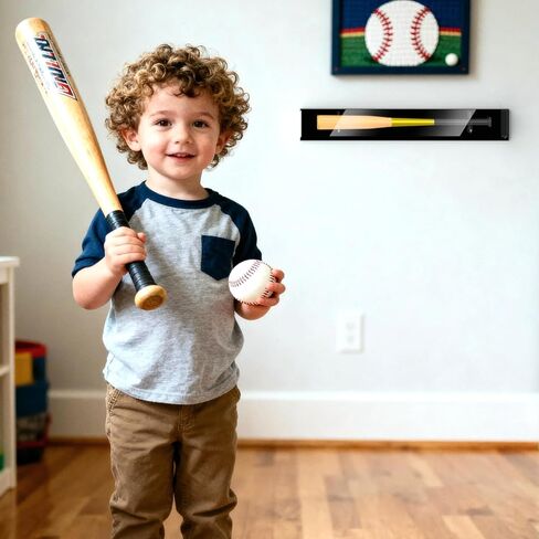 Baseball Bat Display Case, Black Acrylic Bat Display Case, UV Protection, Wall Mount or Tabletop Holder, Fits 36" Bats, Clear Collectible Case for Memorabilia, 39" x 5.9" in Kuwait