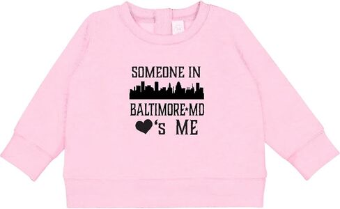 inktastic Baltimore Maryland Someone Loves Me Skyline Baby Sweatshirt in Saudi Arabia