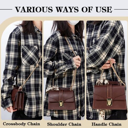 WADORN Metal Purse Chain Strap, 49.6 Inch Adjustable Shoulder Chain Strap Replacement Women CrossBody Bag Chain with Ball Bead Adjuster Alloy Bag Chain Strap for Handbag Hobo Bag Clutches, Light Gold in Saudi Arabia