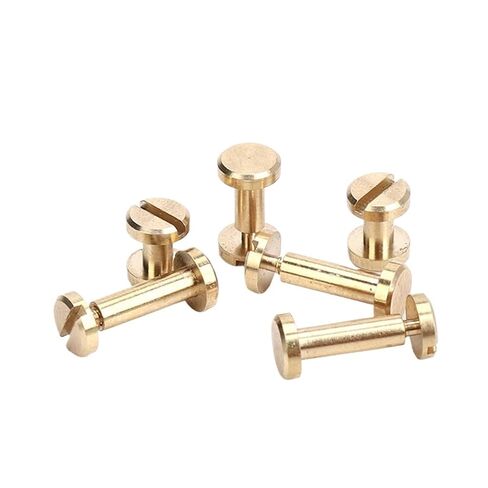 Rivet Binding Screw Posts Brass Binding Screws Pack of 10 Multiple Sizes for Leather Craft and Photo Album(6mm) in Saudi Arabia