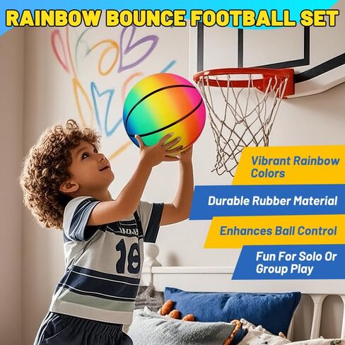 Mini Rainbow Sports Balls, 5PCS 6'' Inflatable Vinyl Playground Balls for Kids Toddlers, Colorful Rubber Bouncy Balls, Multi Colors Kick Balls Handball for Pool, Lawn, Indoor, Outdoor Play Toys in Saudi Arabia