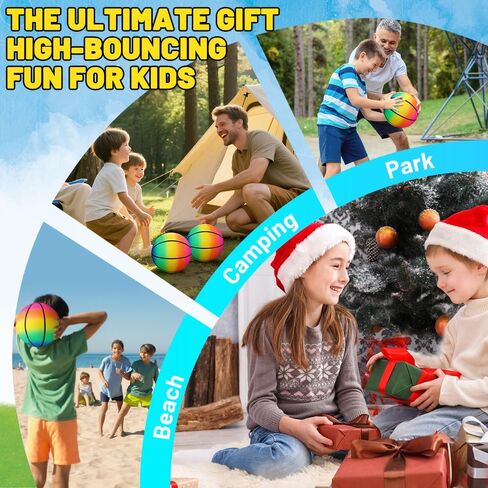 Mini Rainbow Sports Balls, 5PCS 6'' Inflatable Vinyl Playground Balls for Kids Toddlers, Colorful Rubber Bouncy Balls, Multi Colors Kick Balls Handball for Pool, Lawn, Indoor, Outdoor Play Toys in Saudi Arabia