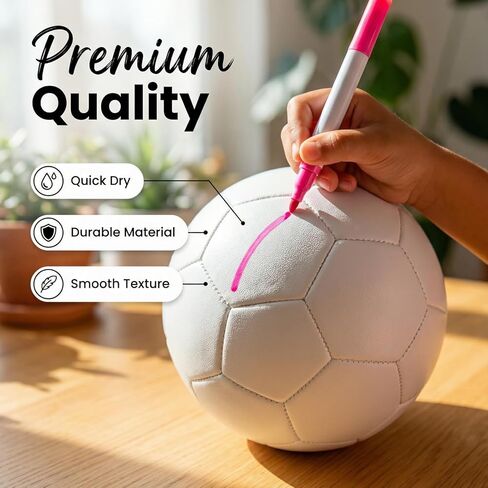 كرة قدم مقاس 5 لون نقي يمكنك صنعها بنفسك كهدية للأطفال مع 8 أقلام رسم ومضخة هواء in Kuwait