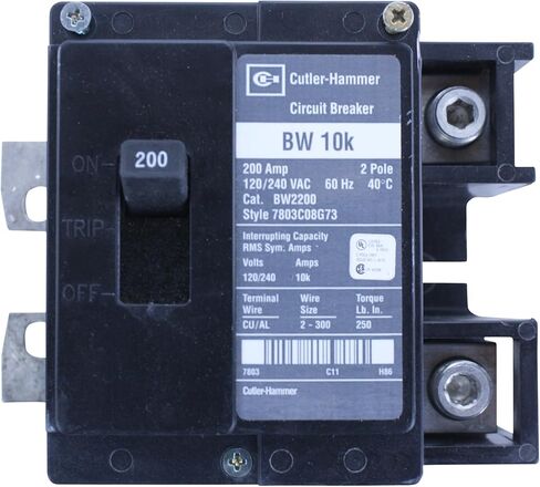 Cutler-Hammer BW2200 Bolt-On Circuit Breaker, BW Series, 2-Pole, 1-Phase, 200-Amp in Saudi Arabia