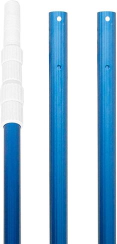 POOLWHALE Professional 12 Feet Blue Anodized Aluminum Telescopic Swimming Pool Pole,Adjustable 3 Piece Expandable Step-Up,for Skimmer Nets, Vacuum Heads and Brushes, Strong Grip & Lock in Kuwait