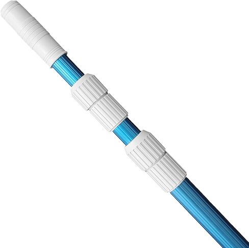 POOLWHALE Professional 12 Feet Blue Anodized Aluminum Telescopic Swimming Pool Pole,Adjustable 3 Piece Expandable Step-Up,for Skimmer Nets, Vacuum Heads and Brushes, Strong Grip & Lock in Saudi Arabia
