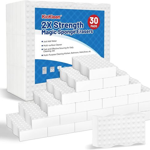 20 Pack Magic Sponges Cleaning Eraser, 2X Density Melamine Sponge,Cleaning Pad for Bathroom,Kitchen,Dish,Furniture, Floor,Wall,Shoe,Cleaner, Non-Scratch Scrub Foam (20) in Saudi Arabia