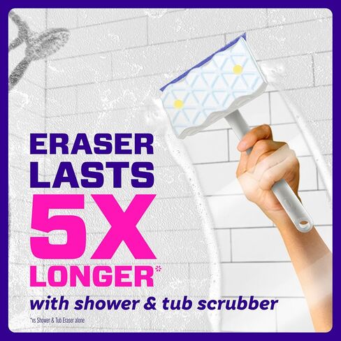Mr. Clean Magic Eraser Sponge, Bathroom, Shower, Tub Cleaner, Soap Scum Remover, Bathroom Cleaning Supplies, Dawn Cleaning Power with Lemon Scent, Shower & Tub, 6ct in Kuwait