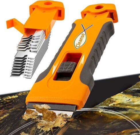 أداة مكشطة شفرة الحلاقة مع 15 قطعة شفرات إضافية، مكشطة حلاقة للزجاج، مكشطة موقد زجاجي لباب الفرن، مكشطة سطح الطبخ، مكشطة زجاجية لتنظيف الطلاء من الزجاج in Kuwait