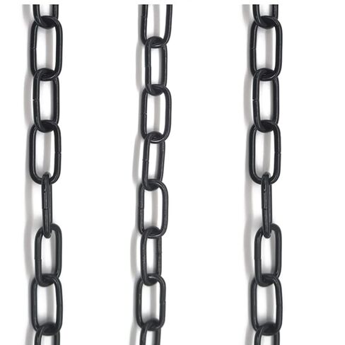 2 مللي متر سميكة لتقوم بها بنفسك متجر الملابس السوداء معلقة الملابس سلسلة مربعة بار هوك رف شاشة شماعات حلقة معدنية الزخرفية (1 متر طويلة) in Kuwait