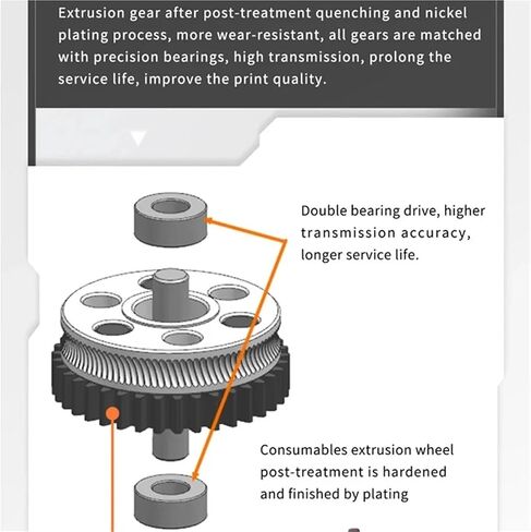 مجموعة تروس مزدوجة للحد من الحلزوني الصلب المتصلب لجميع الطارد المعدني HGX Lite Extruder 2.0 لـ CR10S/Ender3/Ender3 V2/VORON in Kuwait