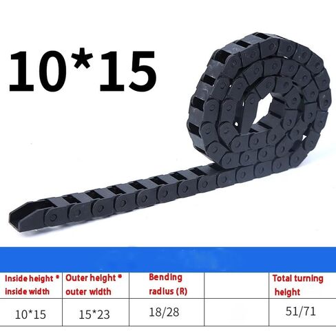 Open Drag Chain Bridge Type, Cable Carrier with Ends, 1000mm Length, CNC 3D Printer, Voron Trident, 10x10mm, 10x15mm, 10x20mm(10x15mm) in Saudi Arabia