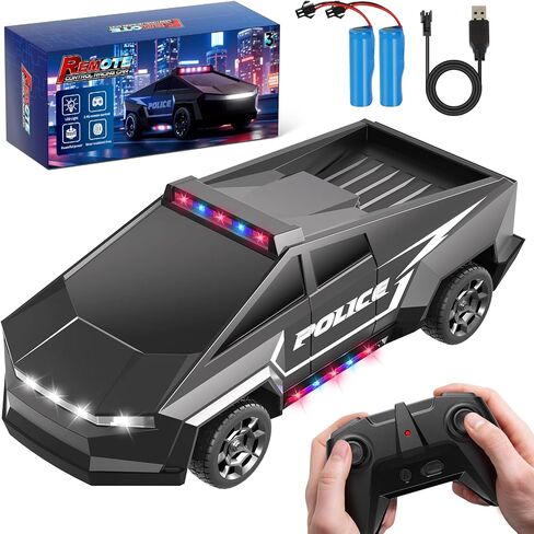 1:22 مقياس التحكم عن بعد ، جميع ألعاب سيارة شرطة التضاريس مع 2.4 جيجا هرتز التحكم عن بعد ، شاحنات ألعاب للأولاد الذين تتراوح أعمارهم بين 3 4 5 6 7 ، سباق سيارات RC مع الأضواء ، هدايا عيد ميلاد للأطفال 8-12 (أسود) in Kuwait