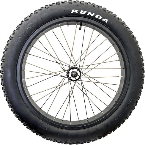 Electric Fat Bike Front Wheel 24''x4.0 with Tire Bearing Hub 12GA Spokes Tyre Black Alloy Aluminum Snow Bicycle Snow Bike Rim Wheel 24 Bolt On in Kuwait