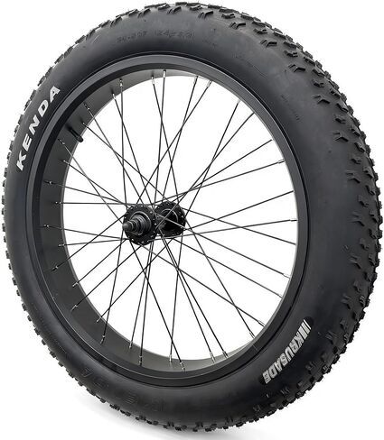 Electric Fat Bike Front Wheel 24''x4.0 with Tire Bearing Hub 12GA Spokes Tyre Black Alloy Aluminum Snow Bicycle Snow Bike Rim Wheel 24 Bolt On in Kuwait