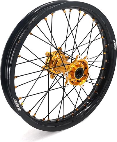 KKE 1.6 * 21/2.15 * 18 Enduro E-moto Spoked Wheels Rim Fit Surron Ultra Bee 2023-2025 Gold Hub/Nipple Black in Saudi Arabia