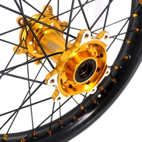 KKE 1.6 * 21/2.15 * 18 Enduro E-moto Spoked Wheels Rim Fit Surron Ultra Bee 2023-2025 Gold Hub/Nipple Black in Saudi Arabia
