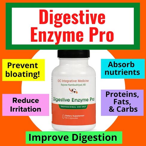 Digestive Enzyme Pro by Dr. Rajsree, MD | Full Spectrum Digestive Enzyme Support for Gas, Bloating & Indigestion | with Betaine, Pepsin, Ox Bile & Pancreatin | 90 Capsules in Saudi Arabia