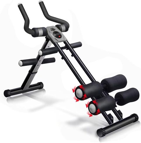 Foldable Ab Workout Machine for Home Gym – Adjustable Core & Waist Trainer for Women, Full Body Abdominal Exercise Equipment with Resistance Bands & LCD Display in Saudi Arabia