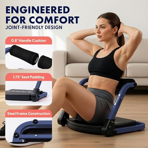 Squatz Ab Machine for Stomach Workout – Core & Sit-Up Exercise Equipment with 3 Resistance Levels for Home Gym, Adjustable Ab Trainer for Full-Body Workout with Automatic Rebound, 350 lbs Capacity in Saudi Arabia