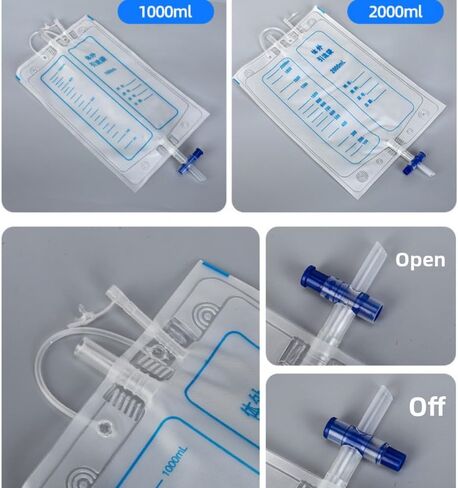 Wearable Leak-Proof Male Urinal Includes 1000 ml/2000 ml Urine Bag, 1.2M Tube and Breathable Support Pants, Male External Catheter for the Elderly and paralyzed Patients (Elderly Male) in Saudi Arabia