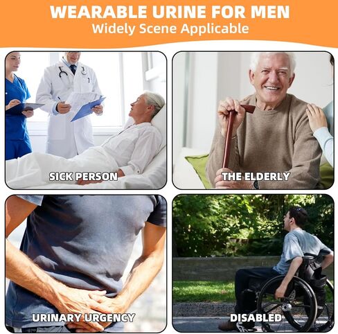 جهاز تجميع البول يمكن ارتداؤه مع 5 أكياس بول من السيليكون قابلة لإعادة الاستخدام (1000 مل)، وقسطرة خارجية محمولة، وسراويل ثابتة من القطن تسمح بمرور الهواء ومضادة للتسرب ومضادة للارتجاع للرجال والمسنين والمرضى طريحي الفراش in Kuwait