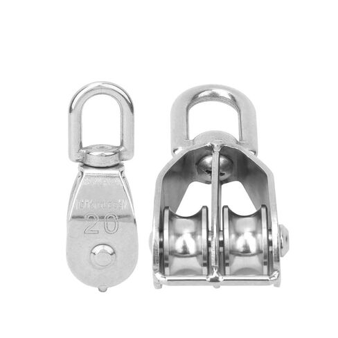1PC Swivel Lifting Rope Pulley Block Multi-Purpose Lifting Wheels Stainless Steel Pulleys Wheel Heavy Duty Double Pulley Roller.(M50) in Saudi Arabia
