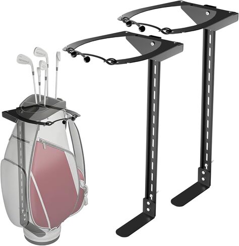 حامل تخزين حقيبة الجولف على الحائط للمرآب، وحقيبة الجولف على الحائط مع نظام انزلاق قابل للتعديل، حامل حقيبة الجولف موفر للمساحة للجدار، مناسب للجراجات والمنزل والأقبية in Kuwait