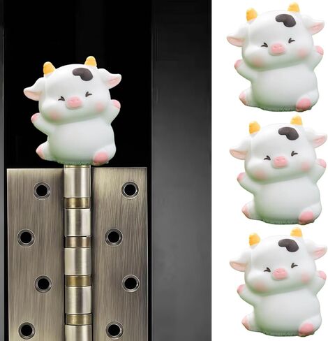 Cute Mini Creative Joyful Cow Hinge Heads Decorative Topper Set 3PCS, Home Decoration,Magnetic Hinge Head Toppers Door Hinge in Saudi Arabia