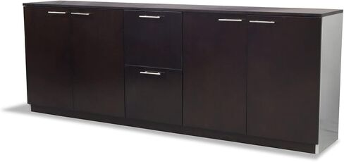 Zuri Furniture Regan Modern مصقول المكاتب المصقولة وتخزين مجلس الوزراء Credenza - أبيض in Saudi Arabia