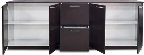 Zuri Furniture Regan Modern مصقول المكاتب المصقولة وتخزين مجلس الوزراء Credenza - أبيض in Saudi Arabia