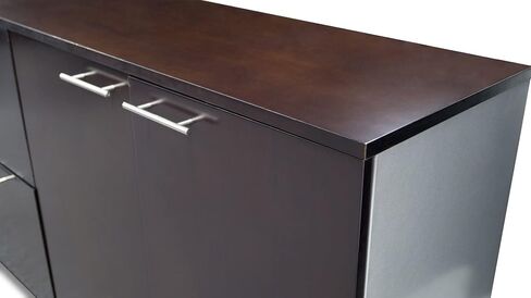 Zuri Furniture Regan Modern مصقول المكاتب المصقولة وتخزين مجلس الوزراء Credenza - أبيض in Saudi Arabia