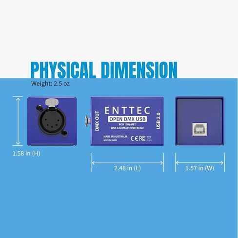Enttec Open DMX USB 70303 Lighting Interface Controller Widget (Open Source/Hardware) Bundle SIRS-E 5 Pin to 3 Pin XLR Adapter w/SIRS-E Polishing Cloth in Saudi Arabia