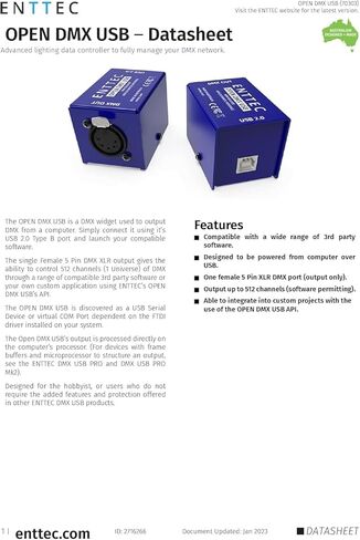 Enttec Open DMX USB 70303 Lighting Interface Controller Widget (Open Source/Hardware) Bundle SIRS-E 5 Pin to 3 Pin XLR Adapter w/SIRS-E Polishing Cloth in Saudi Arabia