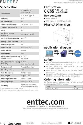 Enttec Open DMX USB 70303 Lighting Interface Controller Widget (Open Source/Hardware) Bundle SIRS-E 5 Pin to 3 Pin XLR Adapter w/SIRS-E Polishing Cloth in Saudi Arabia