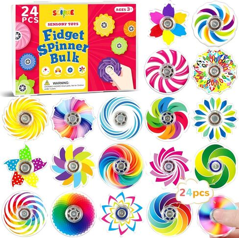 Scione 24pack Mini Fidget Spinner Toys ، Forbow Party Formors for Kids Birthday Party Favors ، Home Higds ، Goodie Bags ، in Kuwait