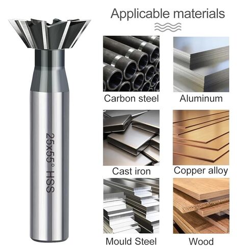 5pcs/Set Dovetail Milling Cutter 45°/55°/60° HSS High-Speed Steel CNC Tool Slotting Tool(25mm*60° 10T) in Saudi Arabia