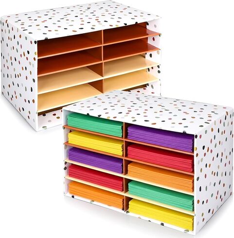2 PCS Conditi Classroom Paper Storage Organizer Paper Storage Storage Desktop Bailbox File Sarter Sturdy Cardboard Literature Organizer for Home Office School ، 19.7 × 12.4 × 11.8 بوصة in Kuwait