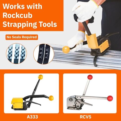 ملف الربط الفولاذي - 3/4 بوصة × 0.020 بوصة × 760 قدمًا، لفة ربط معدنية، قوة كسر 1400 رطل، مجموعة أدوات ربط البليت شديدة التحمل للشحن والتعبئة الصناعية in Kuwait