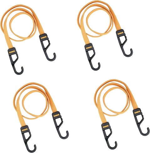 DEWALT DXBC301448 أشرطة بنجي مسطحة فاخرة مقاس 48 بوصة أسود/أصفر، 4 عبوات in Kuwait