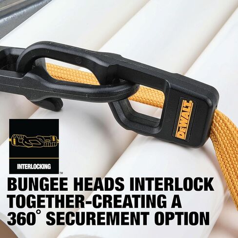 DEWALT DXBC301448 أشرطة بنجي مسطحة فاخرة مقاس 48 بوصة أسود/أصفر، 4 عبوات in Kuwait