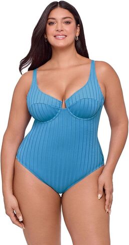 S3 Swim Womens Sculpting Scoop Neck Underwire One Piece Swimsuit in Kuwait